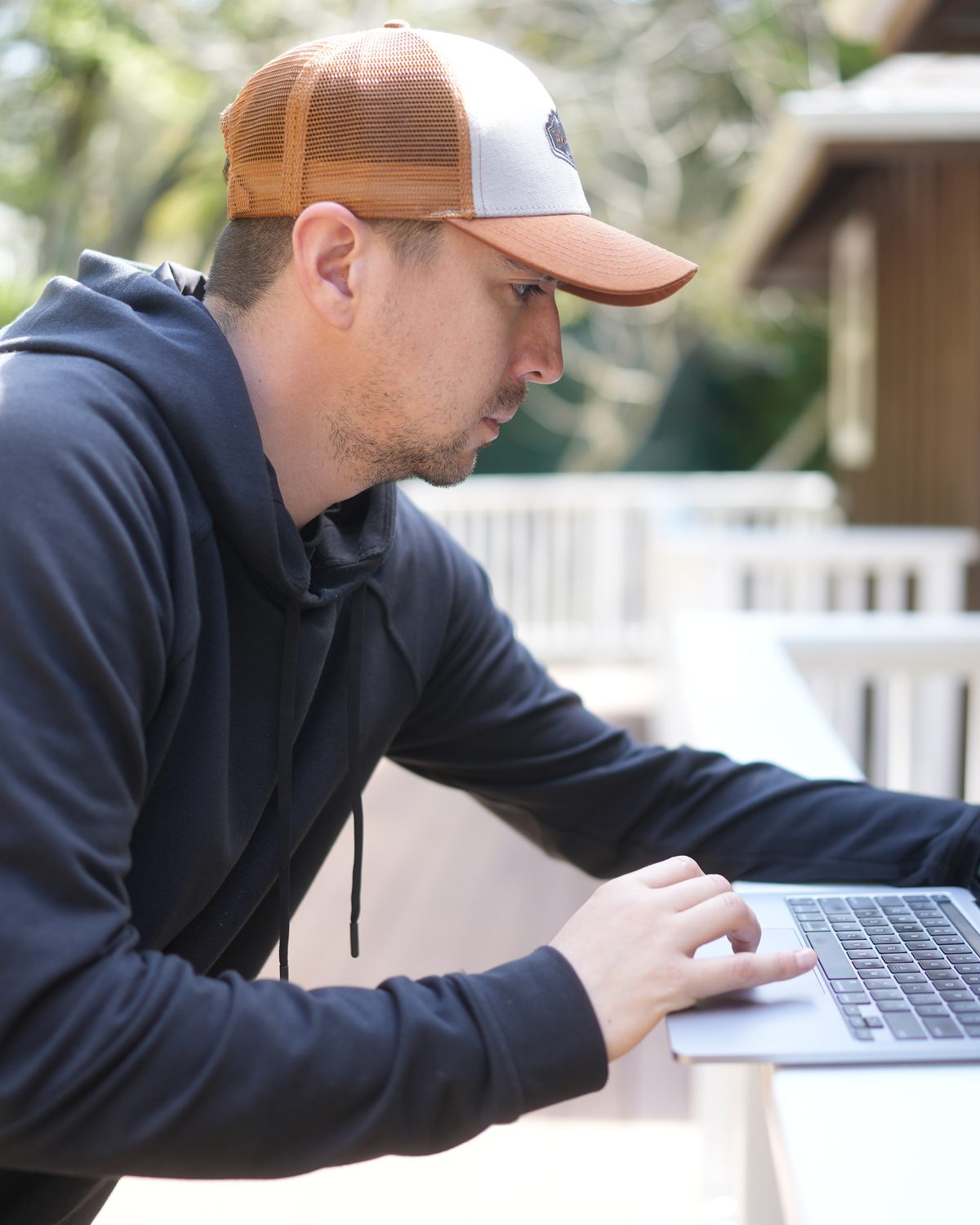 Bennett Fitzgibbon working at a laptop